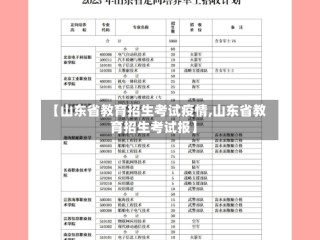 【山东省教育招生考试疫情,山东省教育招生考试报】