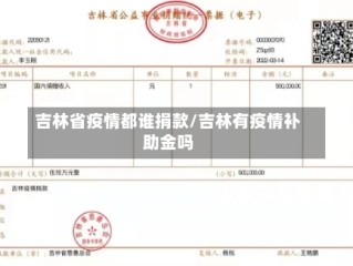 吉林省疫情都谁捐款/吉林有疫情补助金吗