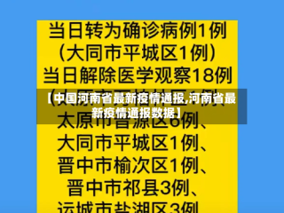 【中国河南省最新疫情通报,河南省最新疫情通报数据】