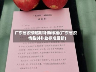 广东省疫情临时补助标准(广东省疫情临时补助标准最新)