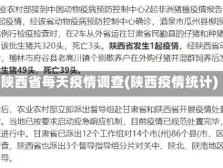 陕西省每天疫情调查(陕西疫情统计)