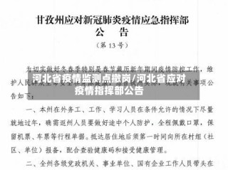 河北省疫情监测点撤岗/河北省应对疫情指挥部公告