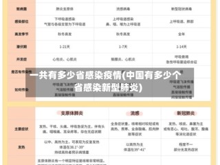 一共有多少省感染疫情(中国有多少个省感染新型肺炎)