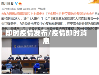 即时疫情发布/疫情即时消息