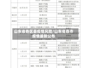 山东省各区县疫情风险/山东省各市疫情最新公布