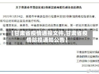 【甘肃省疫情通报文件,甘肃省疫情防控通知公告】