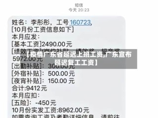 【疫情广东省延迟上班工资,广东宣布延迟复工工资】