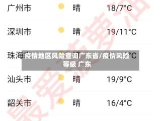 疫情地区风险查询广东省/疫情风险等级 广东