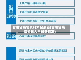 甘肃省疫情资料大全最新(甘肃省疫情资料大全最新情况)