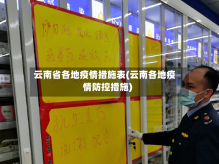 云南省各地疫情措施表(云南各地疫情防控措施)