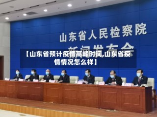 【山东省预计疫情高峰时间,山东省疫情情况怎么样】