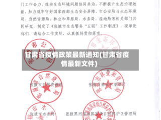 甘肃省疫情政策最新通知(甘肃省疫情最新文件)