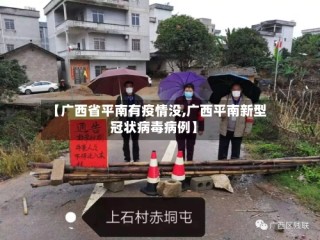 【广西省平南有疫情没,广西平南新型冠状病毒病例】