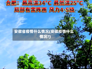 安徽省疫情什么情况(安徽疫情什么情况?)