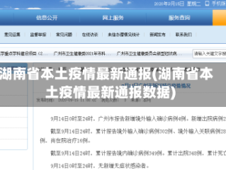 湖南省本土疫情最新通报(湖南省本土疫情最新通报数据)