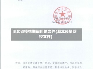 湖北省疫情期间用地文件(湖北疫情防控文件)