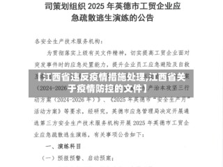 【江西省违反疫情措施处理,江西省关于疫情防控的文件】