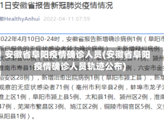安徽省阜阳疫情确诊人员(安徽省阜阳疫情确诊人员轨迹公布)