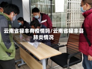 云南省禄丰有疫情吗/云南省禄丰县肺炎情况