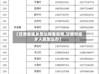 【甘肃省返乡怎么报备疫情,甘肃对返乡人员怎么办】