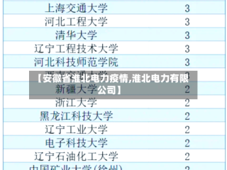 【安徽省淮北电力疫情,淮北电力有限公司】