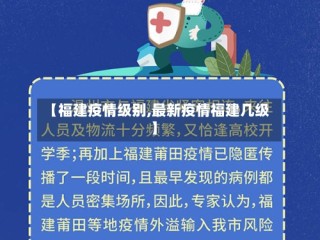 【福建疫情级别,最新疫情福建几级】
