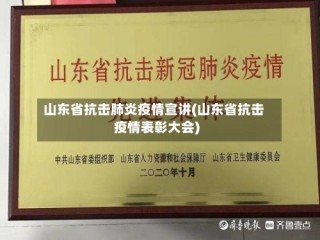山东省抗击肺炎疫情宣讲(山东省抗击疫情表彰大会)