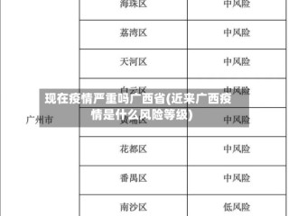现在疫情严重吗广西省(近来广西疫情是什么风险等级)
