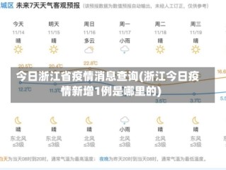 今日浙江省疫情消息查询(浙江今日疫情新增1例是哪里的)