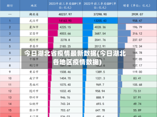 今日湖北省疫情最新数据(今日湖北各地区疫情数据)