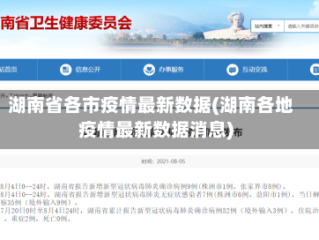 湖南省各市疫情最新数据(湖南各地疫情最新数据消息)