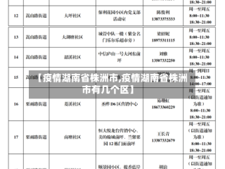 【疫情湖南省株洲市,疫情湖南省株洲市有几个区】