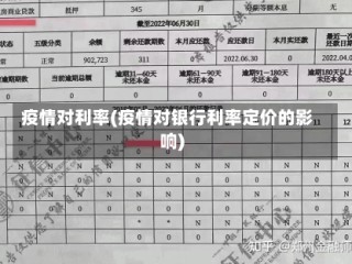 疫情对利率(疫情对银行利率定价的影响)