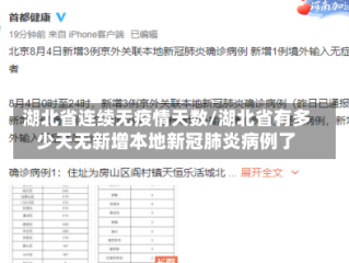 湖北省连续无疫情天数/湖北省有多少天无新增本地新冠肺炎病例了