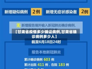 【甘肃省疫情多少确证病例,甘肃省确诊病例多少人】