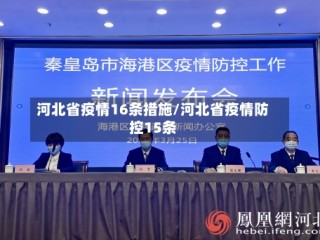 河北省疫情16条措施/河北省疫情防控15条