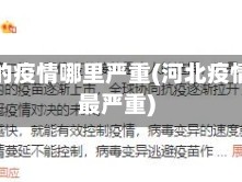河北省的疫情哪里严重(河北疫情哪儿最严重)