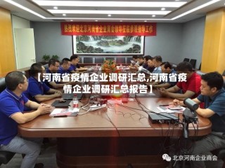 【河南省疫情企业调研汇总,河南省疫情企业调研汇总报告】