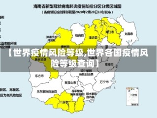 【世界疫情风险等级,世界各国疫情风险等级查询】