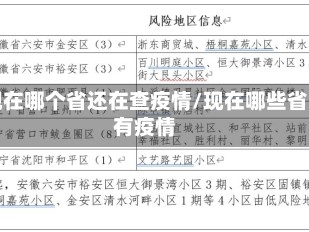 现在哪个省还在查疫情/现在哪些省有疫情