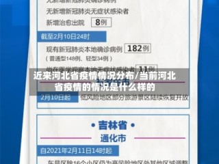 近来河北省疫情情况分布/当前河北省疫情的情况是什么样的