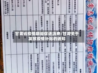 甘肃省疫情期间促进消费/甘肃关于发放疫情补贴的通知