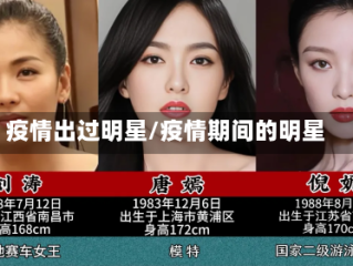 疫情出过明星/疫情期间的明星