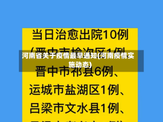 河南省关于疫情最早通知(河南疫情实施动态)