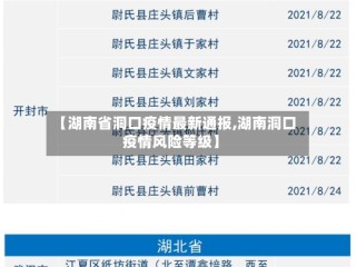 【湖南省洞口疫情最新通报,湖南洞口疫情风险等级】