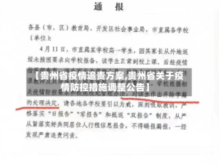 【贵州省疫情追责方案,贵州省关于疫情防控措施调整公告】