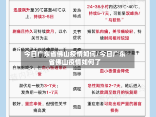今日广东省佛山疫情如何/今日广东省佛山疫情如何了