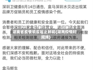 湖南省疫情响应起止时间(湖南疫情时间线)