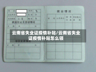 云南省失业证疫情补贴/云南省失业证疫情补贴怎么领