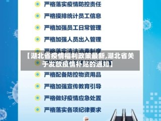 【湖北省疫情福利政策最新,湖北省关于发放疫情补贴的通知】